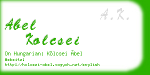 abel kolcsei business card
